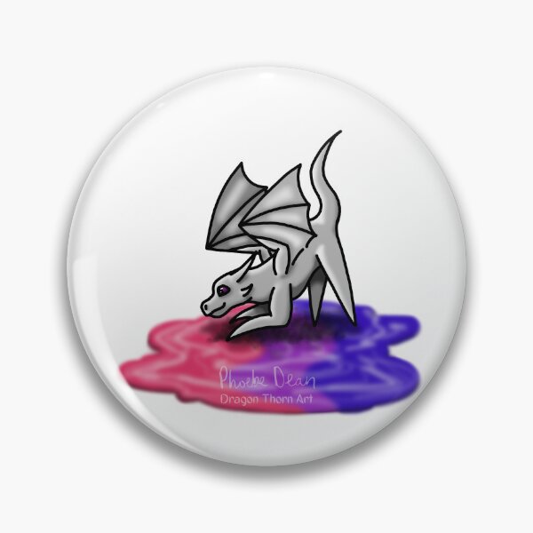 Item preview, White Bisexual Pride Puddle Dragon designed and sold by dragonthorn-art.