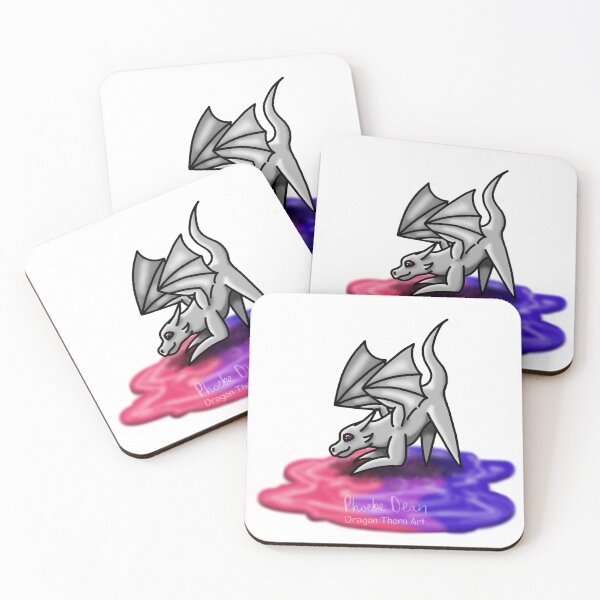 Item preview, White Bisexual Pride Puddle Dragon designed and sold by dragonthorn-art.