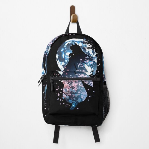 Item preview, Moonlit Sakura Spirit Maiden | Japanese Anime Silhouette Under Full Moon designed and sold by Dyan4.