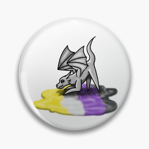 Item preview, White Non-Binary Pride Puddle Dragon designed and sold by dragonthorn-art.