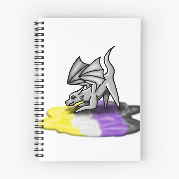 Item preview, White Non-Binary Pride Puddle Dragon designed and sold by dragonthorn-art.