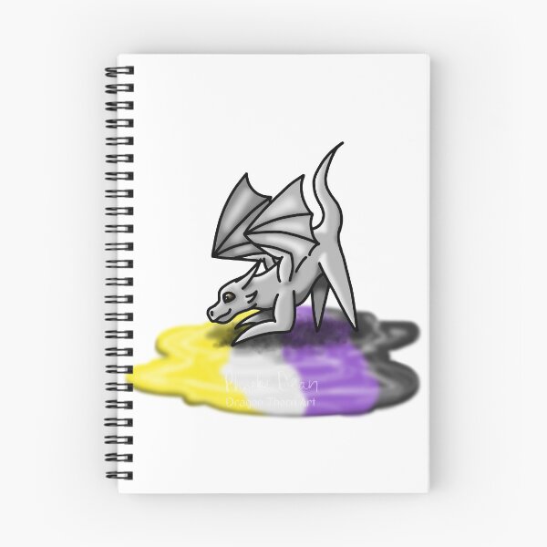 Item preview, White Non-Binary Pride Puddle Dragon designed and sold by dragonthorn-art.