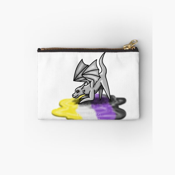 Item preview, White Non-Binary Pride Puddle Dragon designed and sold by dragonthorn-art.
