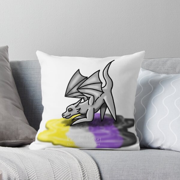 Item preview, White Non-Binary Pride Puddle Dragon designed and sold by dragonthorn-art.
