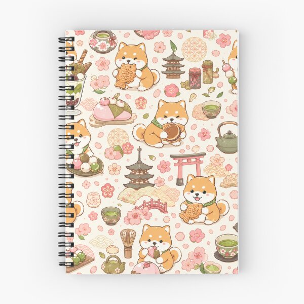 Item preview, Kawaii Shiba Inu Japanese Sweets Seamless Pattern | Matcha & Wagashi Scrapbook Paper Design designed and sold by kawaii animal store (in Japan).