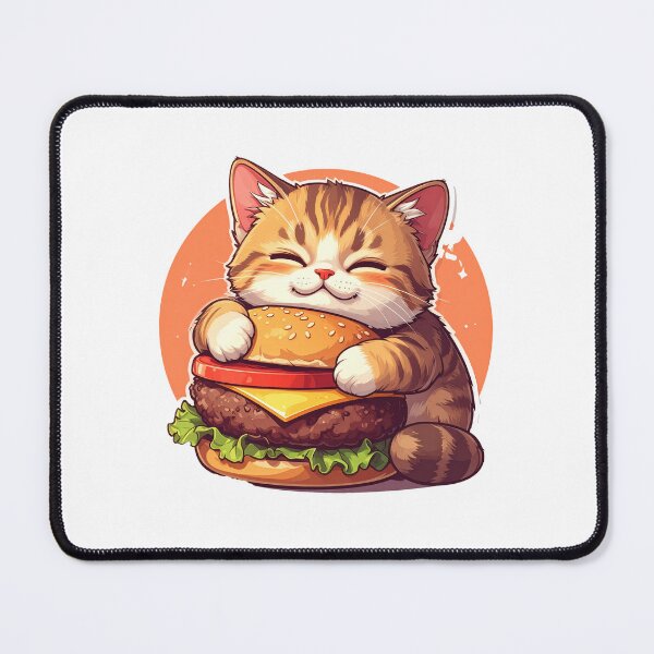 Item preview, Cute Cat Sleeping on Burger – Funny Cozy Food Lover Illustration designed and sold by OksArtStudio.
