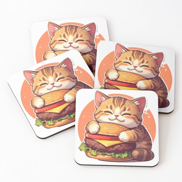 Item preview, Cute Cat Sleeping on Burger – Funny Cozy Food Lover Illustration designed and sold by OksArtStudio.