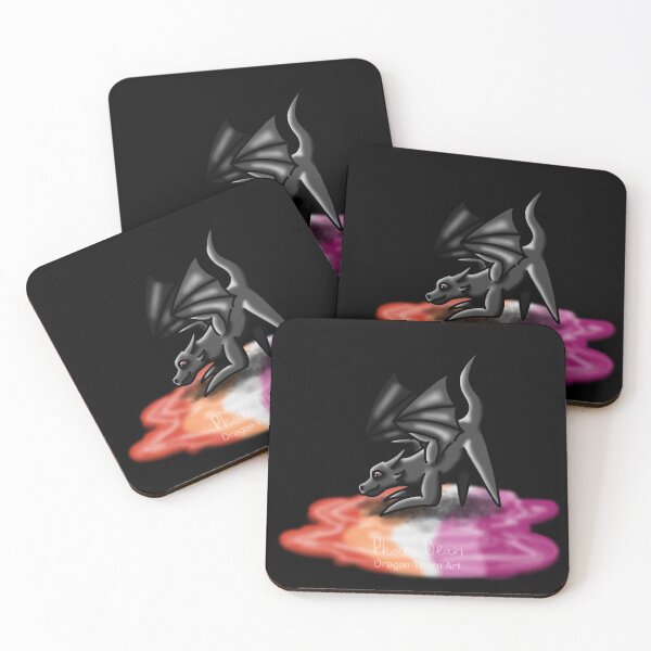 Item preview, Black Lesbian Pride Puddle Dragon designed and sold by dragonthorn-art.