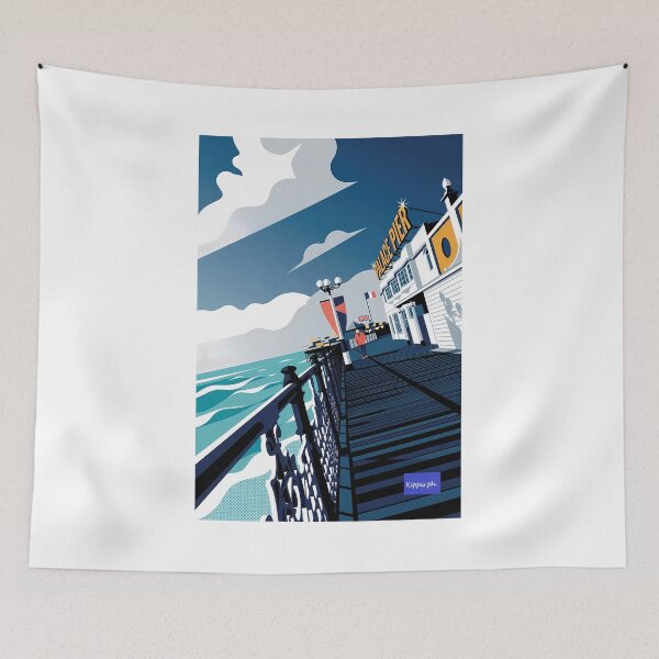 Item preview, Brighton Palace Pier Retro Graphic Print designed and sold by paolo amiotti.