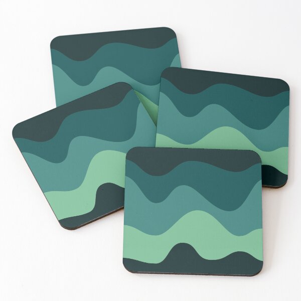 Item preview, Teal Green Wave Pattern | Organic Abstract Ocean Inspired Seamless  designed and sold by Dino-Lune.