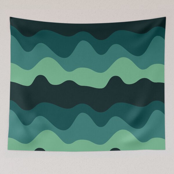 Item preview, Teal Green Wave Pattern | Organic Abstract Ocean Inspired Seamless  designed and sold by Dino-Lune.