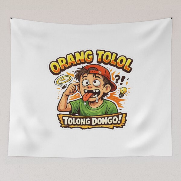 Item preview, Funny Orang Tolol Cartoon Sticker | Indonesian Humor Meme Design designed and sold by mocci10.