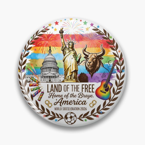 Item preview, America 2026 Celebration - Patriotic Soccer and Heritage Emblem designed and sold by SupernovaNote.