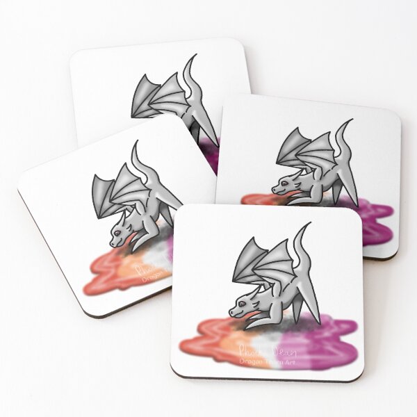Item preview, White Lesbian Pride Puddle Dragon designed and sold by dragonthorn-art.
