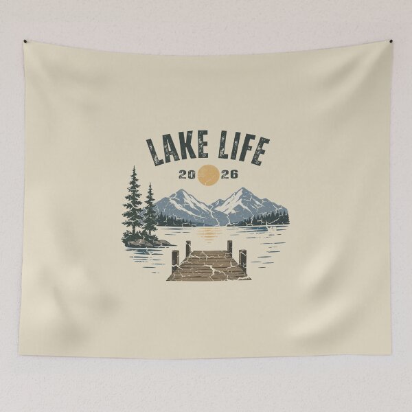 Item preview, Lake Life 2026 Retro Grunge Mountain Forest Lake Sunset Vintage Outdoor Gift  designed and sold by Artycom.