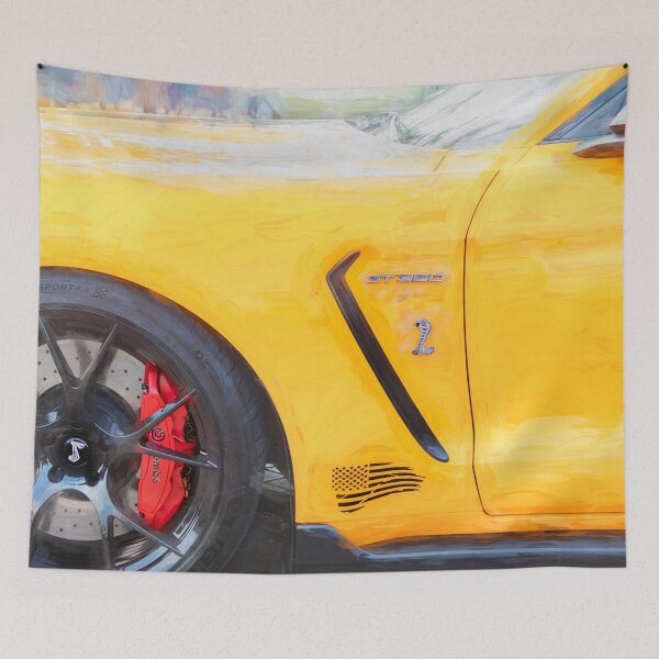 Item preview, 2020 Ford Shelby Mustang GT350 Twister Orange Muscle Car 3/4 Profile Art designed and sold by RichFrancoCars.