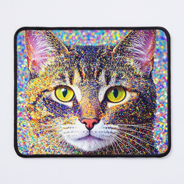 Item preview, Pointillist Rainbow Cat Portrait designed and sold by ToxicInkArt.