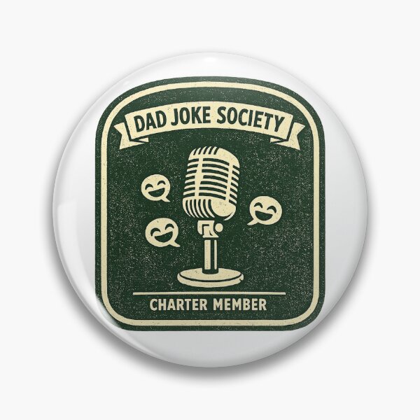 Item preview, Dad Joke Society Charter Member — Vintage Microphone Banner Father's Day Tee designed and sold by VaultInk.