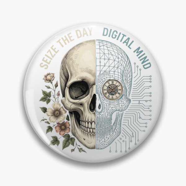Item preview, Seize Day Skull Digital Mind Art designed and sold by GiggleInkTees.