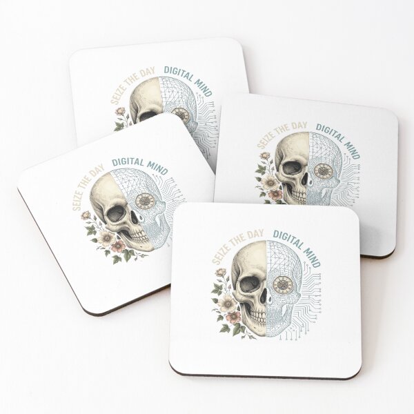 Item preview, Seize Day Skull Digital Mind Art designed and sold by GiggleInkTees.