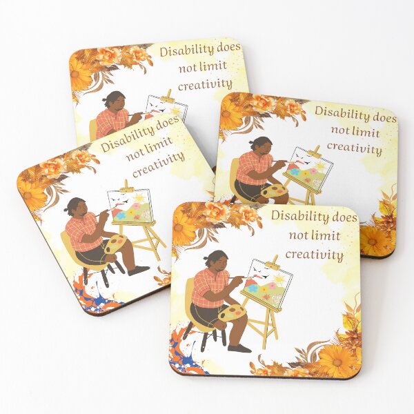 Item preview, Disability Does Not Limit Creativity – Inspirational Acrylic Block & Coaster designed and sold by AllAbility Design.