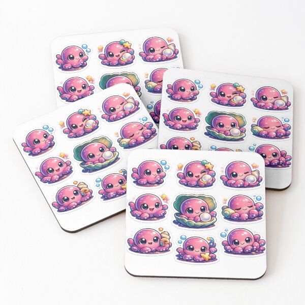 Item preview, Premium Kawaii Octopus Sticker Sheet designed and sold by KrishAuraa.
