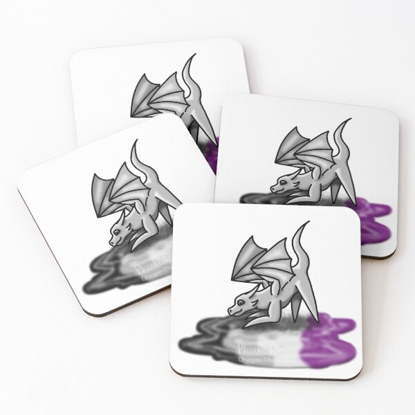 Item preview, White Asexual Pride Puddle Dragon designed and sold by dragonthorn-art.