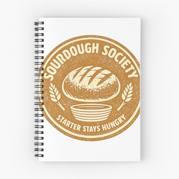 Item preview, Sourdough Society Starter Stays Hungry — Vintage Sourdough Loaf Wheat Badge Tee designed and sold by VaultInk.