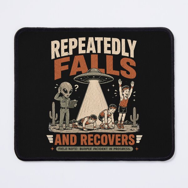 Item preview, Repeatedly Falls and Recovers - Funny Burpee Workout Alien Design designed and sold by BlackSector77.