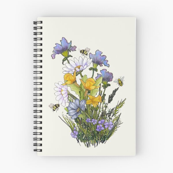 Item preview, Hand Drawn FLOWERS Illustration, Daisies, Daffodils, BEES designed and sold by JoyfulWhimsy.