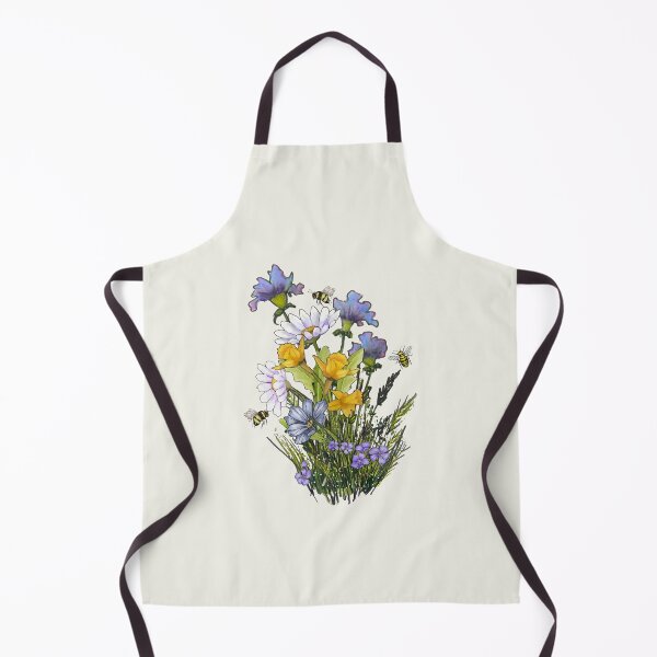 Item preview, Hand Drawn FLOWERS Illustration, Daisies, Daffodils, BEES designed and sold by JoyfulWhimsy.