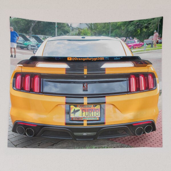 Item preview, 2020 Ford Shelby Mustang GT350 Twister Orange Muscle Car 3/4 Profile Art designed and sold by RichFrancoCars.