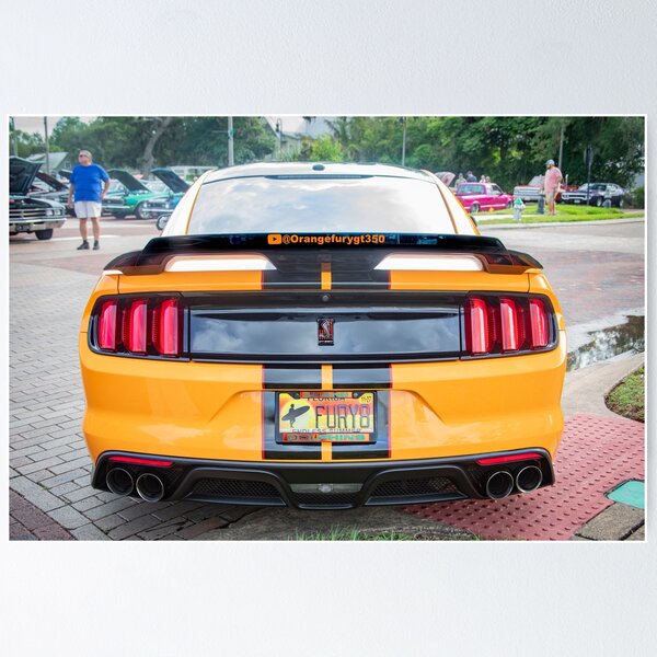 Item preview, 2020 Ford Shelby Mustang GT350 Twister Orange Muscle Car 3/4 Profile Art designed and sold by RichFrancoCars.