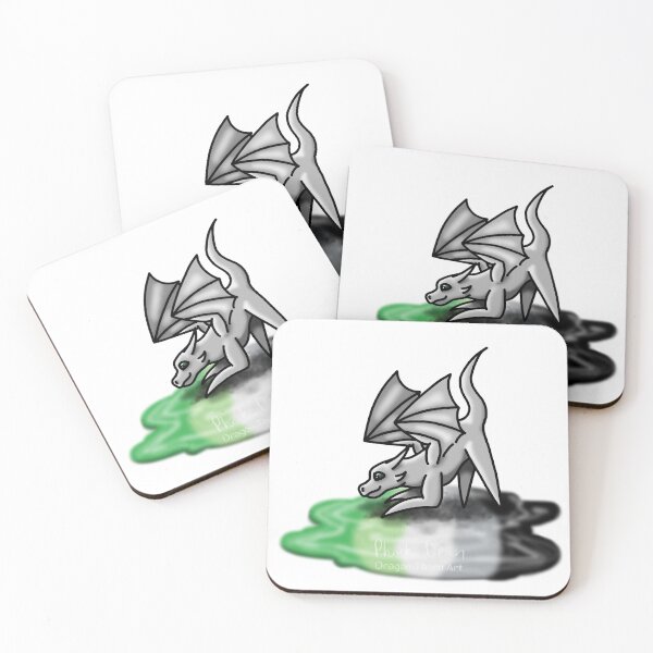 Item preview, White Aromantic Pride Puddle Dragon designed and sold by dragonthorn-art.