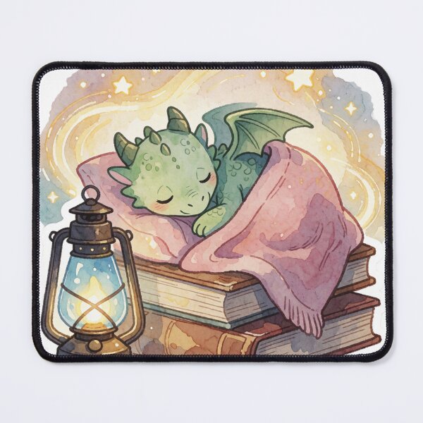 Item preview, Sleeping Book Dragon | Cute Fantasy Book Lover designed and sold by AillustriaAK.