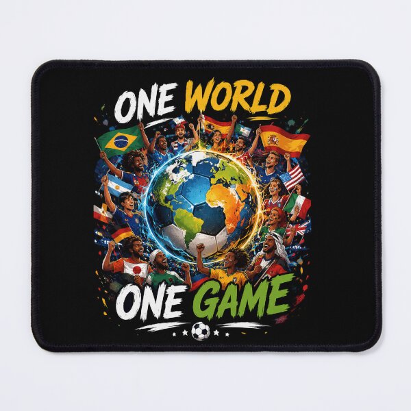 Item preview, One World One Game Football Unity Poster | Soccer Fans Around the Globe designed and sold by SkeletonMood.