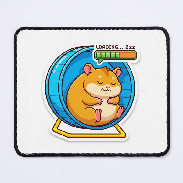 Item preview, Cute Asleep Hamster Brain Cells Loading Office Sticker designed and sold by yanejoy.