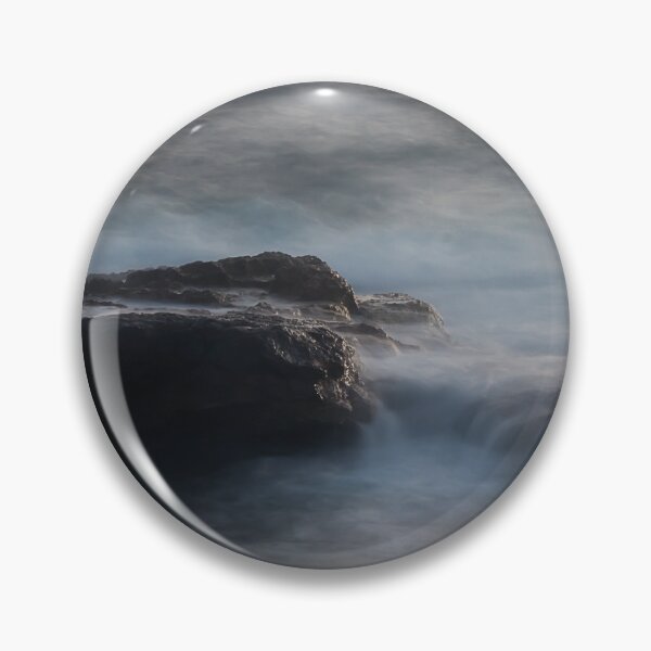 Item preview, Misty Seascape at Dusk With Rocky Outcrops and Long-Exposure Ocean Waves designed and sold by Nmallia.