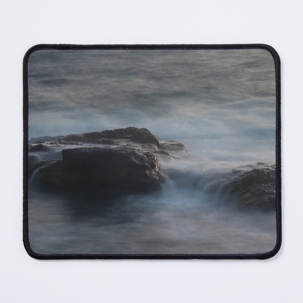 Item preview, Misty Seascape at Dusk With Rocky Outcrops and Long-Exposure Ocean Waves designed and sold by Nmallia.