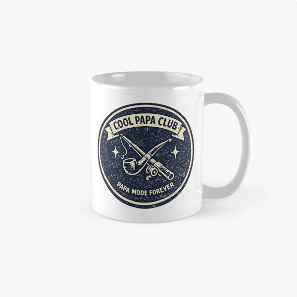 Item preview, Cool Papa Club Papa Mode Forever — Vintage Fishing Rod Pipe Banner Badge Tee designed and sold by VaultInk.