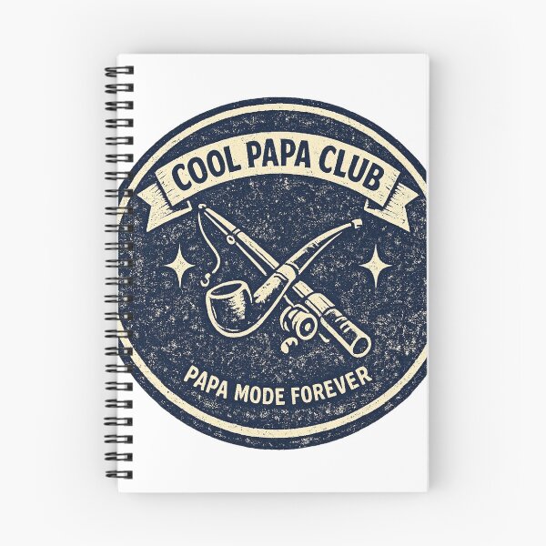 Item preview, Cool Papa Club Papa Mode Forever — Vintage Fishing Rod Pipe Banner Badge Tee designed and sold by VaultInk.