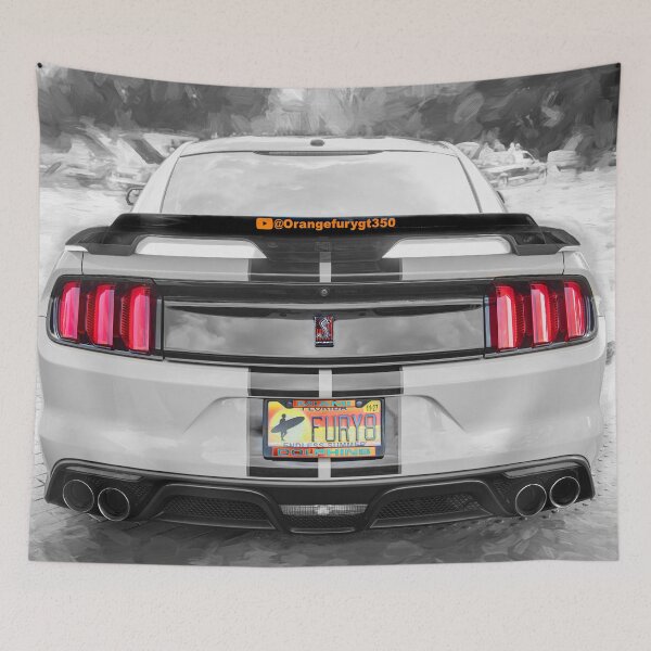Item preview, 2020 Ford Shelby Mustang GT350 Twister Orange Muscle Car 3/4 Profile Art designed and sold by RichFrancoCars.