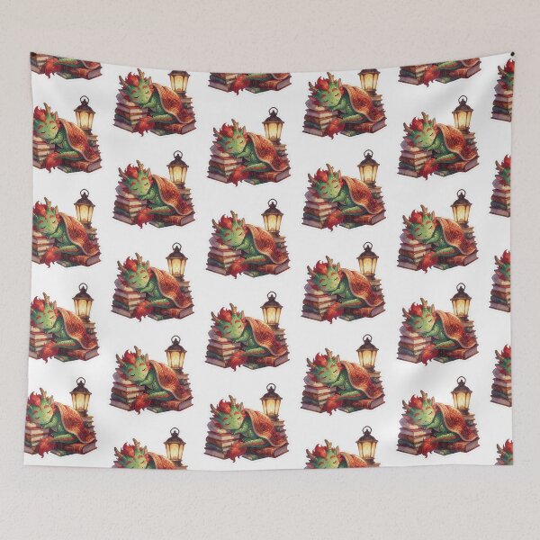 Item preview, Sleeping Book Dragon | Cute Fantasy Book Lover designed and sold by AillustriaAK.