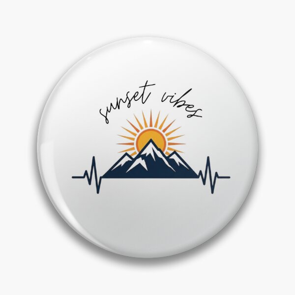 Item preview, Mountain Pulse Sunset Heartbeat Line Art designed and sold by GiggleInkTees.