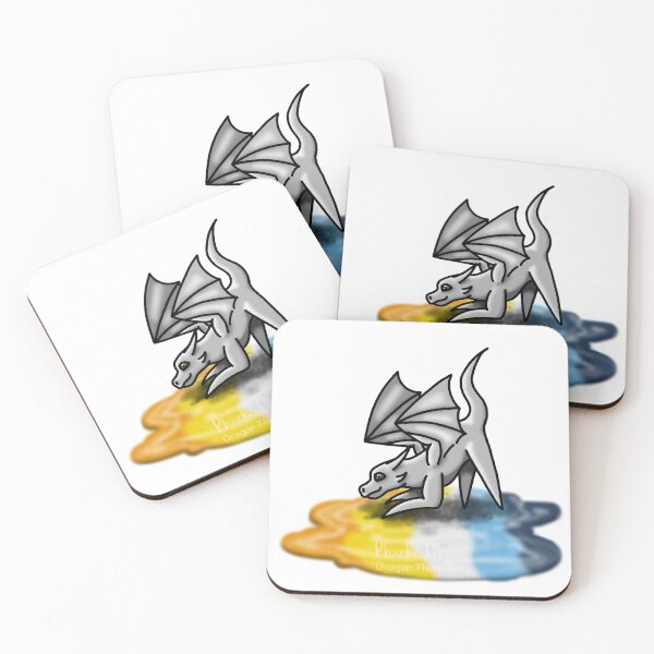 Item preview, White Aroace Pride Puddle Dragon designed and sold by dragonthorn-art.