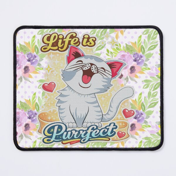 Item preview, Life Is Purrfect Cute Happy Cat Retro Design designed and sold by Anjonn Vibes Designs.