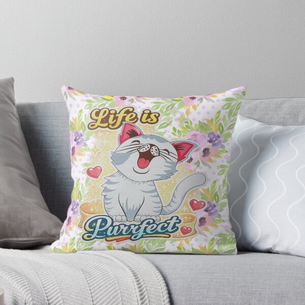 Item preview, Life Is Purrfect Cute Happy Cat Retro Design designed and sold by Anjonn Vibes Designs.
