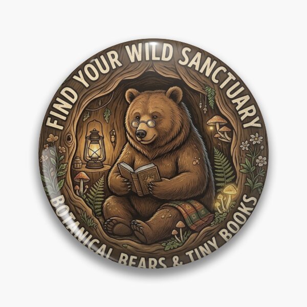 Item preview, Botanical Bear Reading in Forest Sanctuary - Cozy Woodland Reader designed and sold by QUIRKFITs.