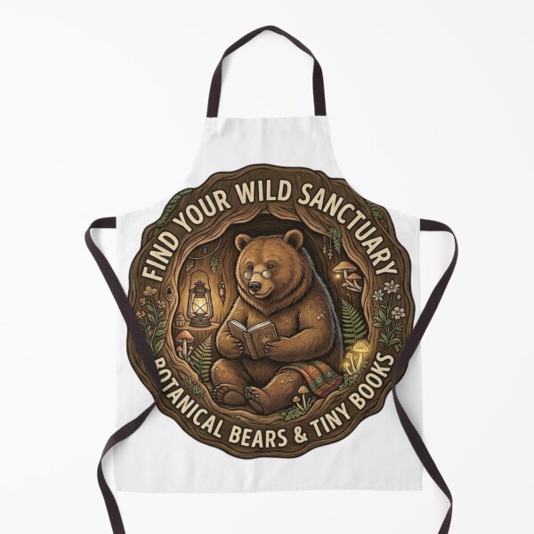 Item preview, Botanical Bear Reading in Forest Sanctuary - Cozy Woodland Reader designed and sold by QUIRKFITs.