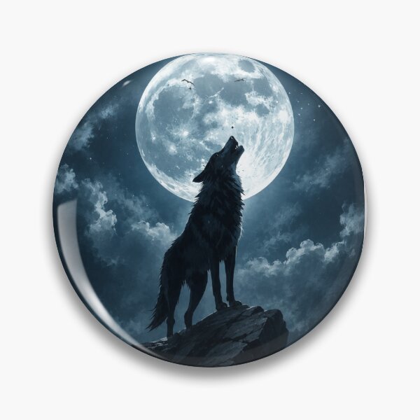 Item preview, Wolf Howling at the Moon | Night Wolf Art designed and sold by VelarisMoon.